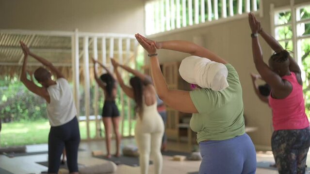 black women doing yoga