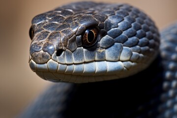 Fototapeta premium Colorful snake python cobra viper forest hiding waiting for prey rainforest jungle untouched nature predator venomous venom dangerous wildlife poisonous animal skin tail creepy african exotic species