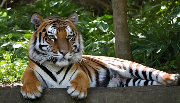 A-Tiger-Resting-In-The-Cool-Shade-