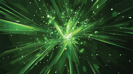 Fototapeta na wymiar Abstract green background. fractal explosion star wit