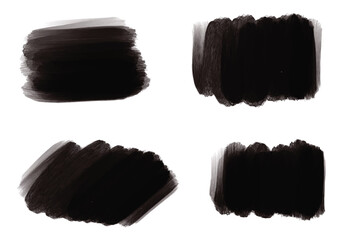 Ink paint black brush stroke splatter set design