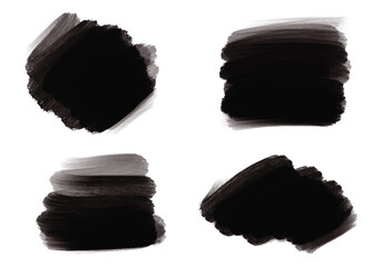 Ink paint black brush stroke splatter set design