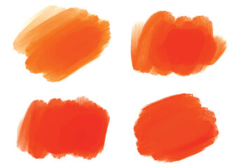Ink paint orange brush stroke splatter set design