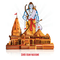 Ram navami hindu festival card celebration background