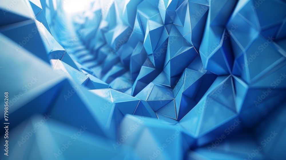 Poster The background of the illustration is abstract technology, blue polygons, a background, and an empty space.