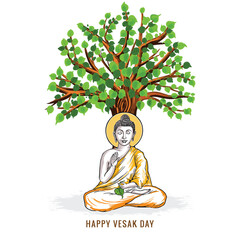 Illustration for happy vesak day celebration card background