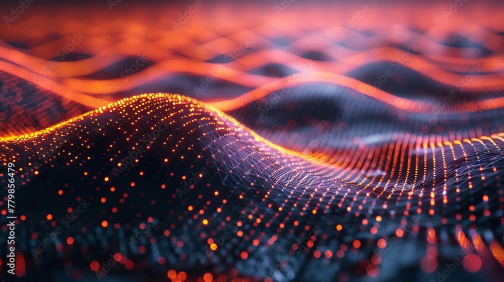 Aufkleber Data Network Concept. Digital Data Network and Cyber Security Concept. Abstract Social Network Background. 3D rendering.