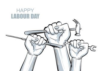 1st may happy labour day celebration design