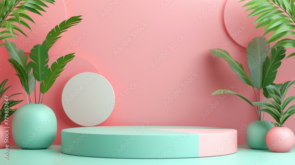Poster a minimal abstract background for branding and product presentations. green subtle geometric pattern