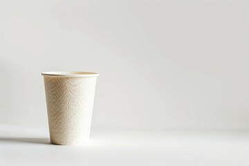 Eco-friendly paper cup displayed on a clean white background with copy space