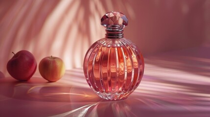 Perfume Bottle Next to Apple