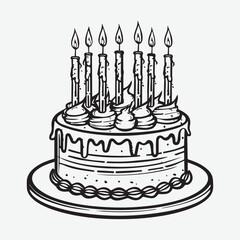 Birthday cake vector isolated illustration. Birthday cakes set vector design. Birthday cake collection with yummy flavor. Isolated illustration on white background