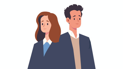 Fototapeta na wymiar Business couple avatars characters vector illustration