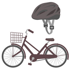 自転車とヘルメットのイラスト