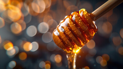 Honey Cascade: Macro Digital Art Masterpiece