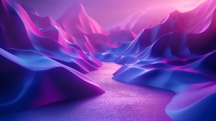 A 3d rendering of an abstract geometric background in purple and blue. Intended for use in advertising, technology, showcases, banners, games, sports, cosmetics, businesses, and the metaverse. Sci-Fi