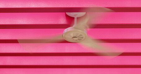 Ventilator fan in pink background color