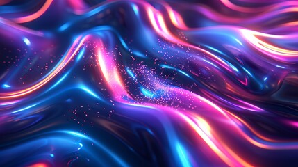 Colorful abstract fluid iridescent neon curved wave in motion. Background for banners, wallpapers, posters, and covers.