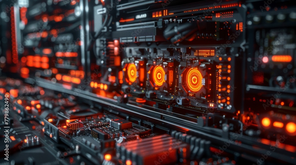 Leinwandbilder A 3D render of a computer data center