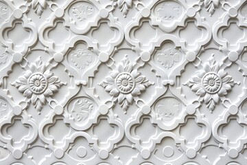 The serene beauty of a white patterned background, showcasing an intricate design with a minimalist touch.