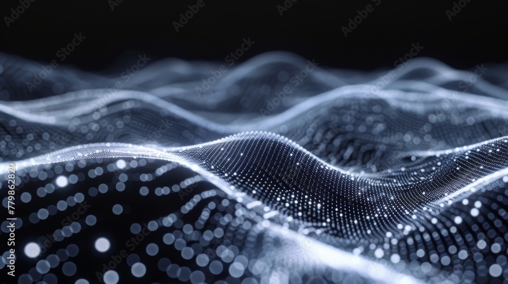 Poster an abstract background with dots and weave lines. network connections.