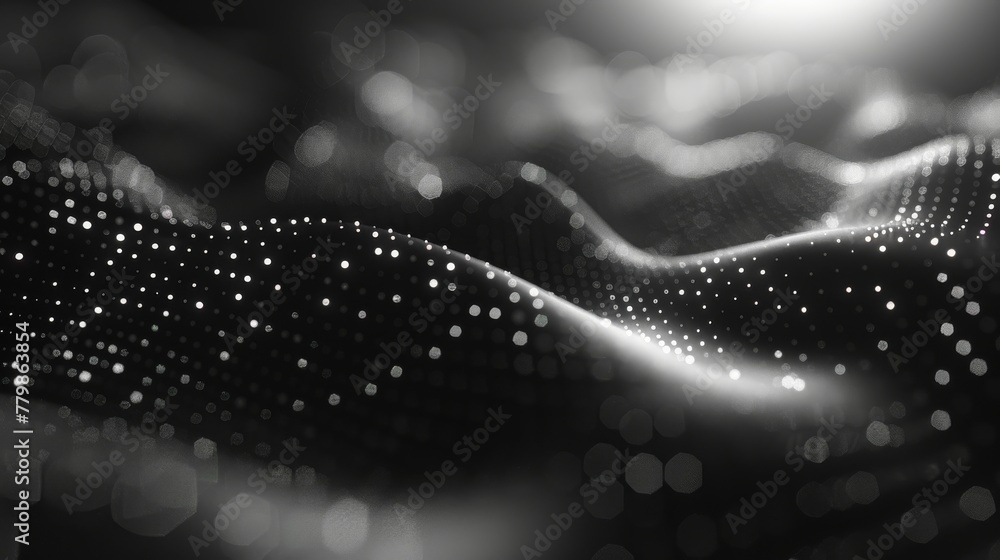Poster The abstract polygonal space has a low poly dark background with various dots and lines connecting them. A 3D rendering of this can be seen below.
