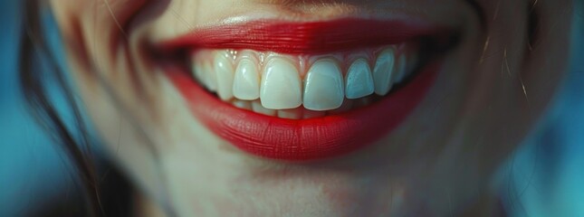 close up of a woman's mouth with smile