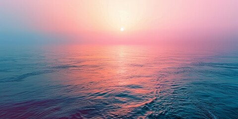 Simple, soothing soft pastel gradient sky and sea. - obrazy, fototapety, plakaty