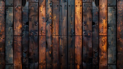 Natural cracks in a wood texture background. Dark brown wood planks used as background...