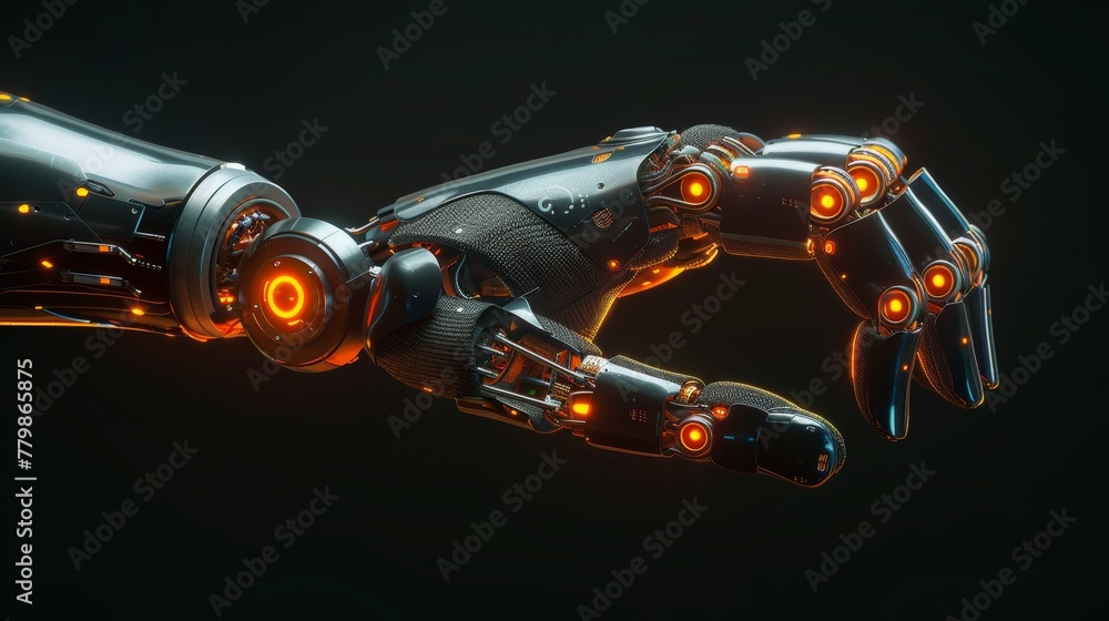 Poster Holding an object with a robot's hand in 3D
