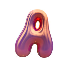 Glossy holographic 3D balloon bubble letter A