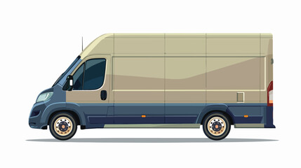 Delivery van with containers isolated vector illustration