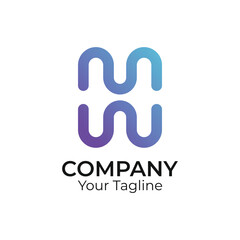  H abstract typography 3d colorful letter logo design template