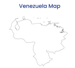 High detailed map of Venezuela. Outline map of Venezuela. South America