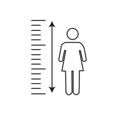  Measuring height body icon isolated on white background. Set icons colorful. Vector