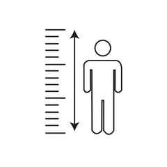  Measuring height body icon isolated on white background. Set icons colorful. Vector