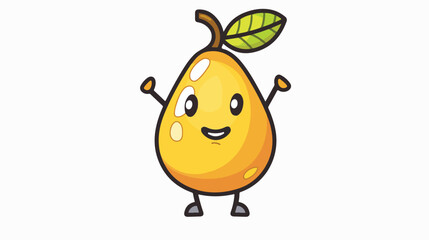 Fun mango mascot character vector design flat vector