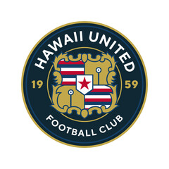 Hawaii United football logo, USA. Elegant soccer logo. Elegant Modern Soccer Football Badge logo designs, Soccer Emblem logo template vector illustration