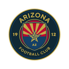 Arizona football logo, USA. Elegant soccer logo. Elegant Modern Soccer Football Badge logo designs, Soccer Emblem logo template vector illustration