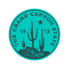The Grand Canyon state textured vintage vector t-shirt and apparel design, typography, print, logo, poster. Global swatches
