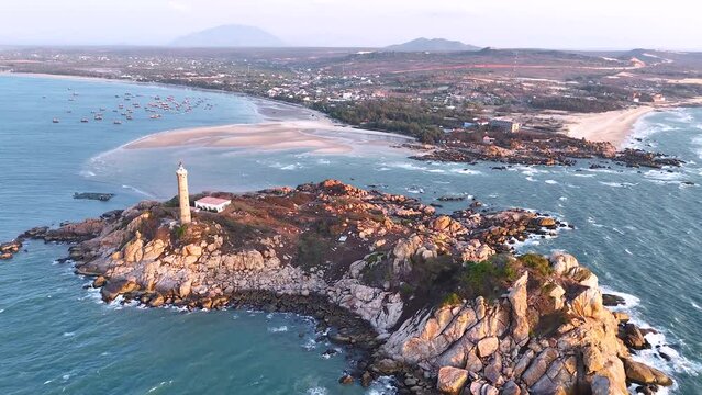 Ke Ga beach at Mui Ne, Phan Thiet, Binh Thuan, Vietnam. Ke Ga Cape or lighthouse is the most favourite destination for visitors to La Gi, Binh Thuan Province.