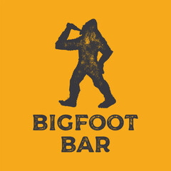 Hand drawing of Bigfoot Bar in retro engraving style. Bigfoot beer in graphic vintage style. Vector logo template.