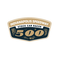 Stock car Racer logo template vector design element vintage style for label or badge retro illustration.