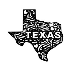 Vintage Texas map with grunge texture and emblem. Texas vintage print for t-shirt. Trendy Hipster design. Vector illustration