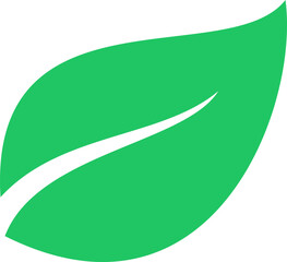 Green leaf icon as eco symbol for web design