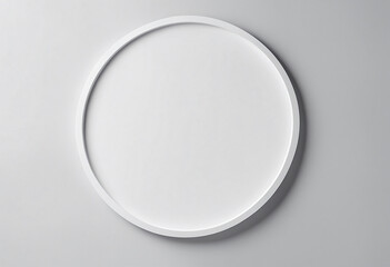 Minimalist product presentation mockup white wall with circular frame