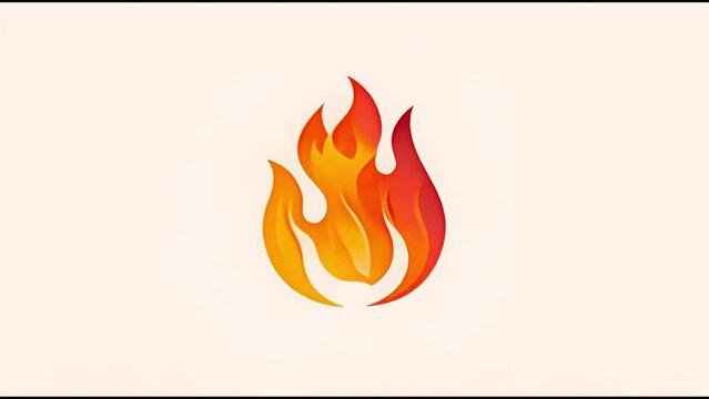 Fire flame animation isolated on white background. Cartoon style fire sprites for animation. Game user interface (GUI) element for video games, computer or web design. Bonfire burning frames. 4k video