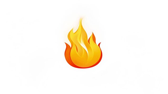 Fire flame animation isolated on white background. Cartoon style fire sprites for animation. Game user interface (GUI) element for video games, computer or web design. Bonfire burning frames. 4k video
