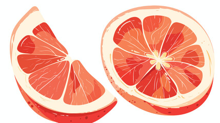 Half of grapefruit vector icon flat vector 