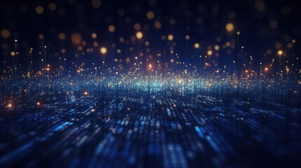IT Industry Particles in Digital World Background